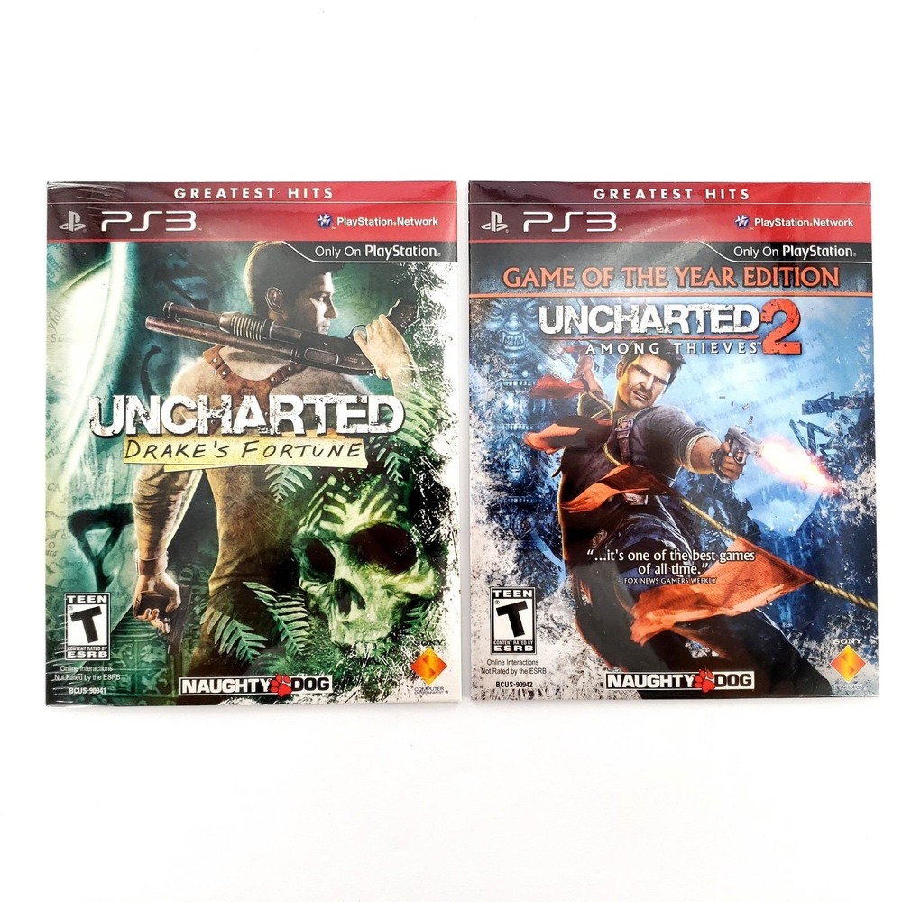 Uncharted: Drake's Fortune & 2: Among Thieves Sony PlayStation 3 In Sleeves New